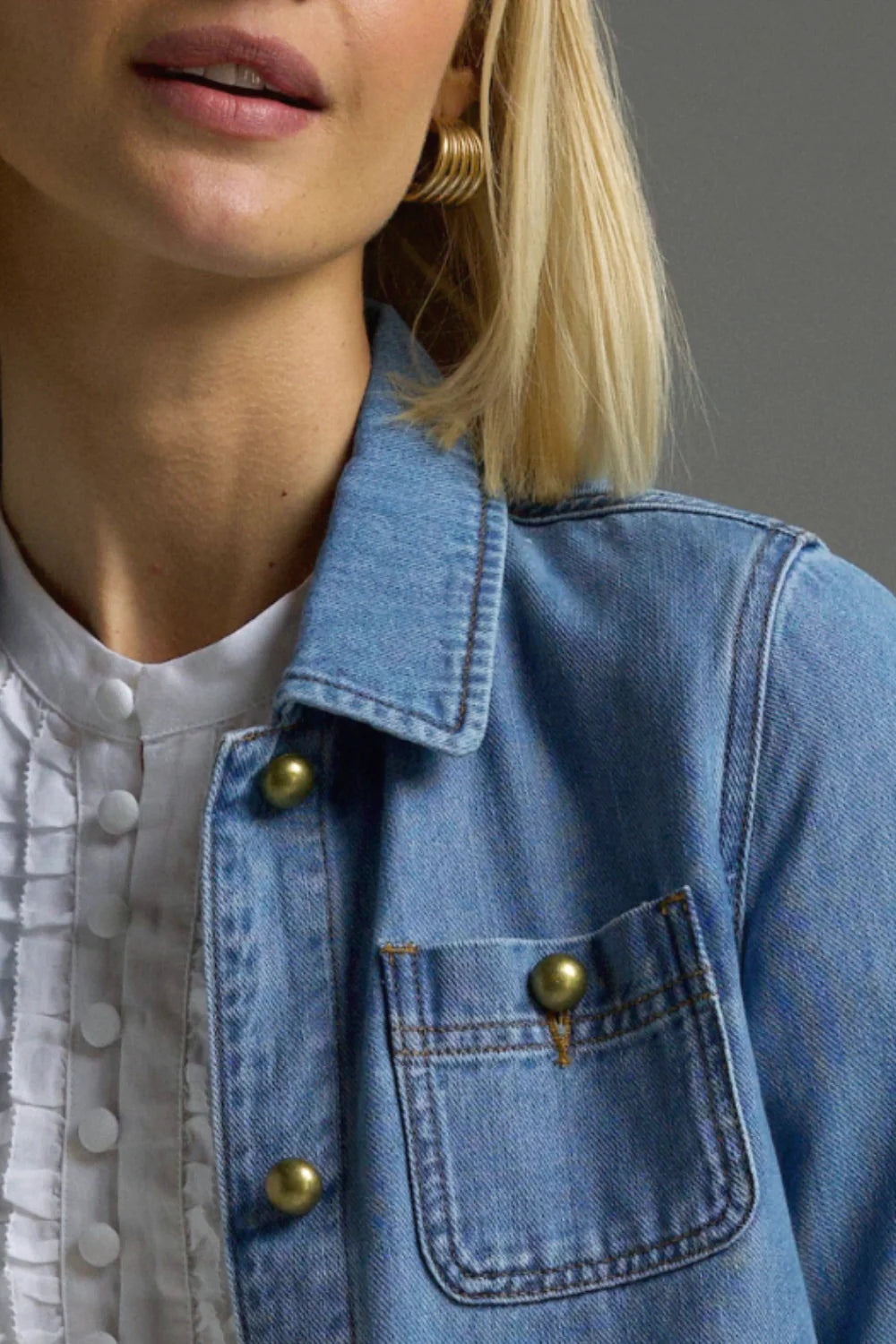 Zoe Kratzmann Palpable Jacket in Light Washed Denim