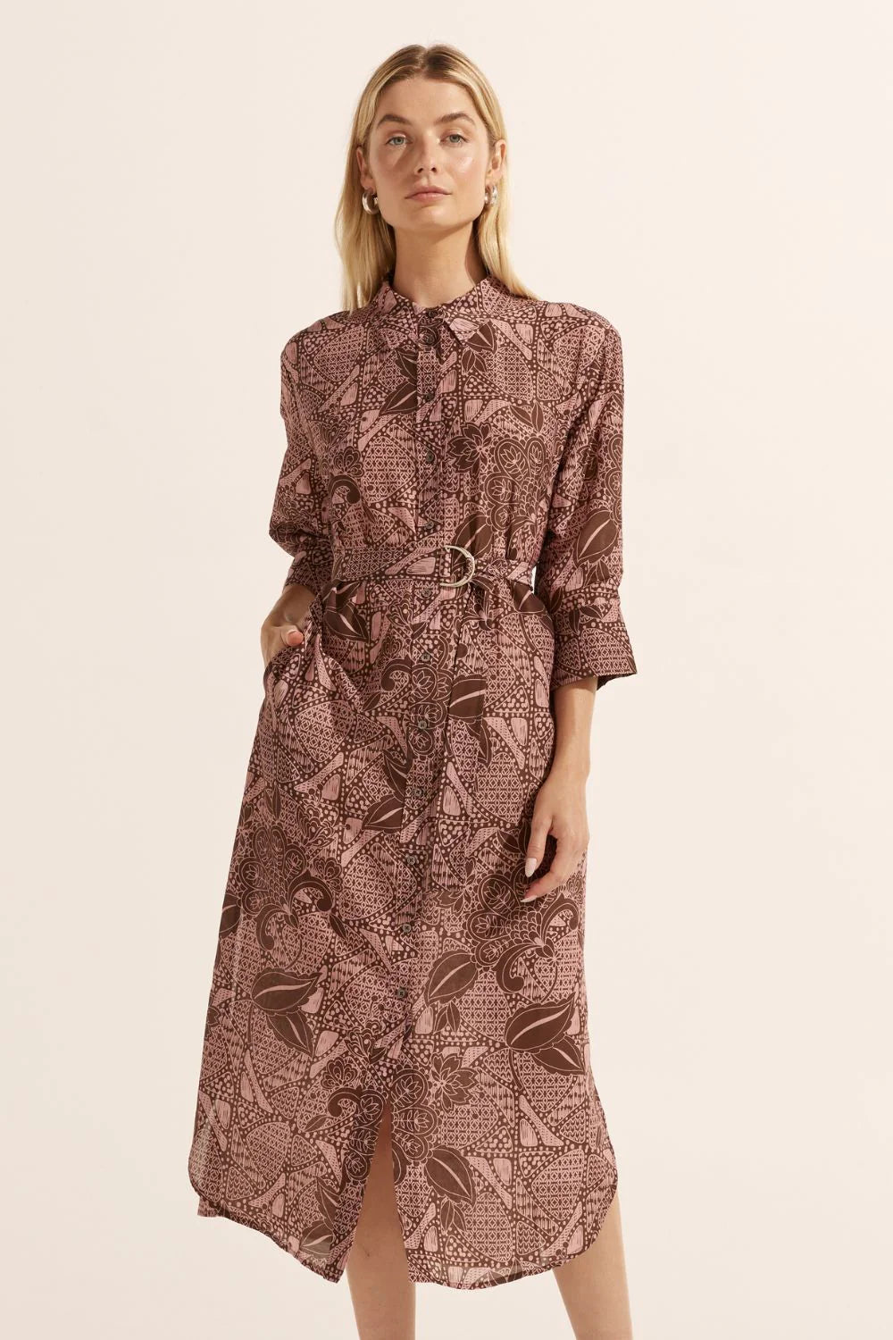 Zoe Kratzmann Pinpoint Dress in Cacao Batik