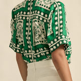 Zoe Kratzmann Pixel Top in Parrot Scarf