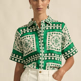Zoe Kratzmann Pixel Top in Parrot Scarf