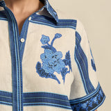 Zoe Kratzmann Pixel Top in Azure Collage