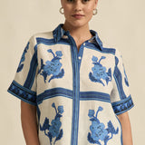 Zoe Kratzmann Pixel Top in Azure Collage