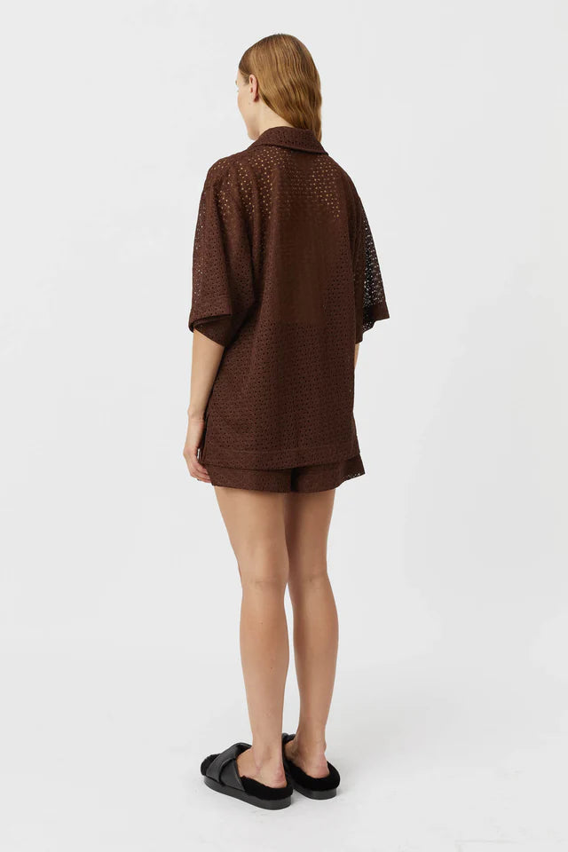 Camilla and Marc Agna Lace Shirt in Mocha