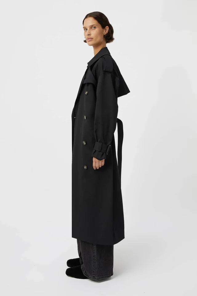 Camilla and Marc Evans Classic Trench Coat in Black