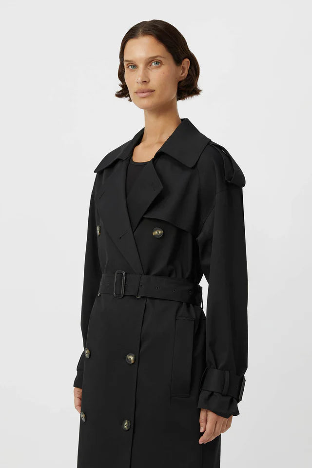 Camilla and Marc Evans Classic Trench Coat in Black