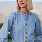 Zoe Kratzmann Hanker Top in Light Washed Denim