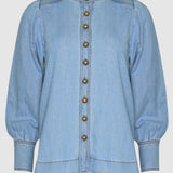 Zoe Kratzmann Hanker Top in Light Washed Denim