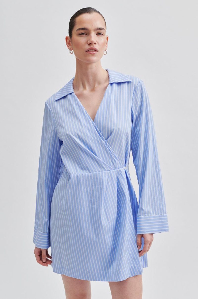 Second Female Amale Dress in Light Blue Stripe