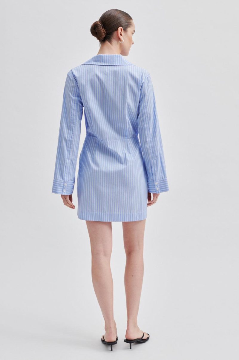 Second Female Amale Dress in Light Blue Stripe