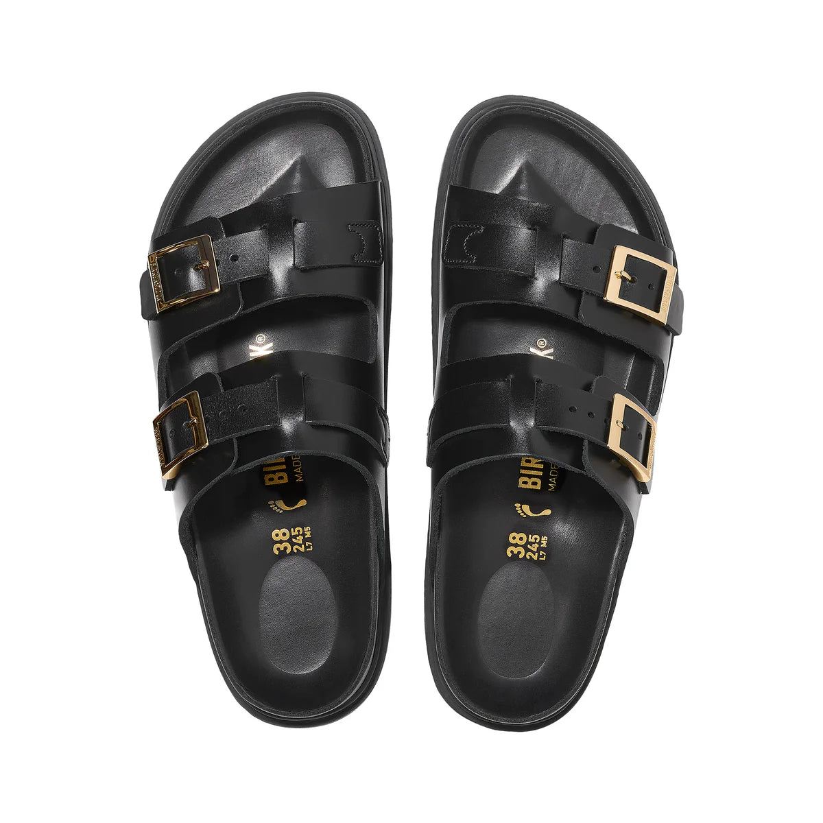 Birkenstock St Barths in Black Natural Leather Narrow