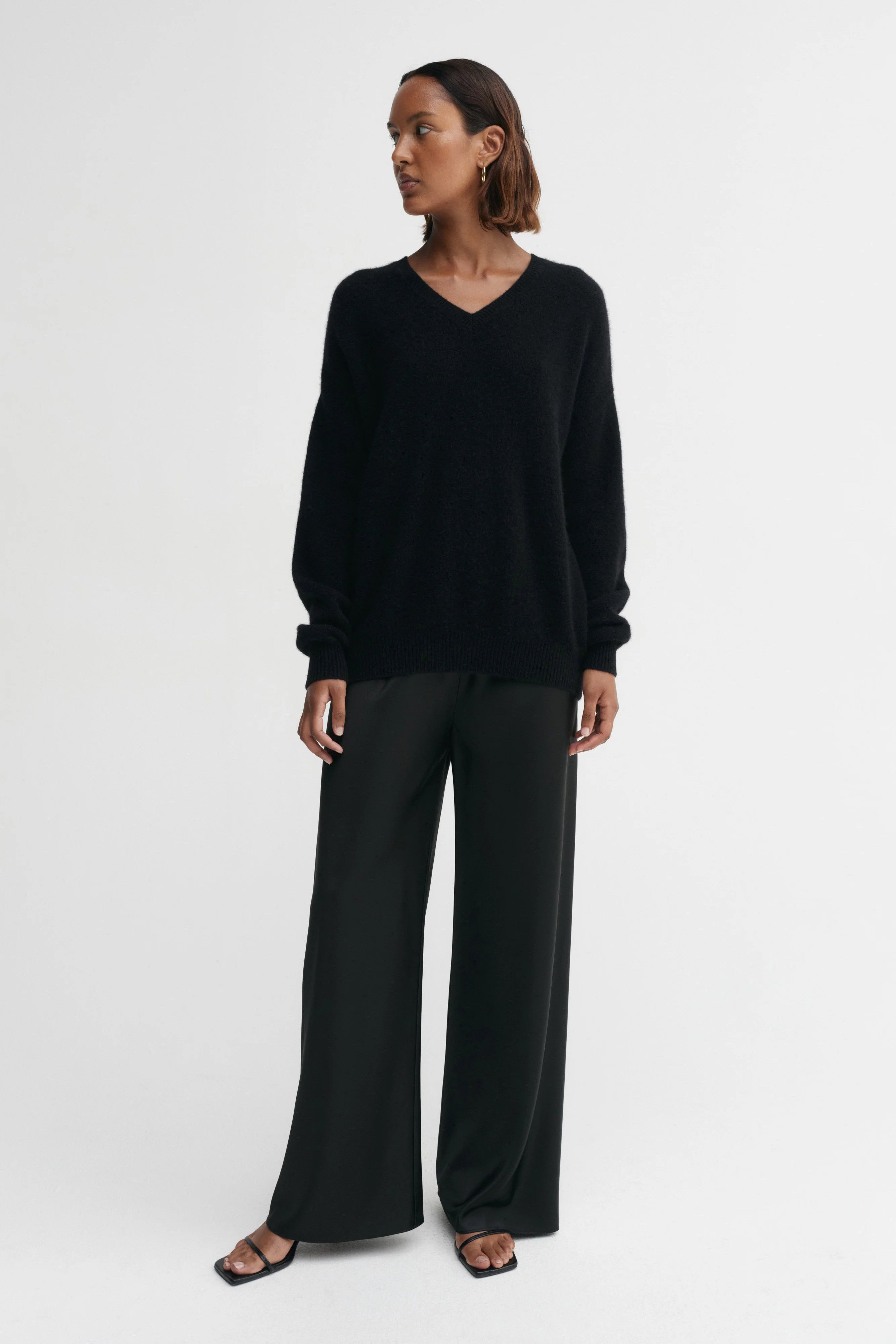 Almada Zaya V Neck Sweater in Black