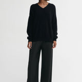 Almada Zaya V Neck Sweater in Black