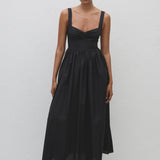 Matteau Bralette Midi Dress in Black