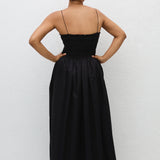 Matteau Shirred Bodice Dress in Black