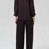 Citizens of Humanity Brynn Linen Drawstring Trouser in Chocolate
