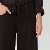 Citizens of Humanity Brynn Linen Drawstring Trouser in Chocolate