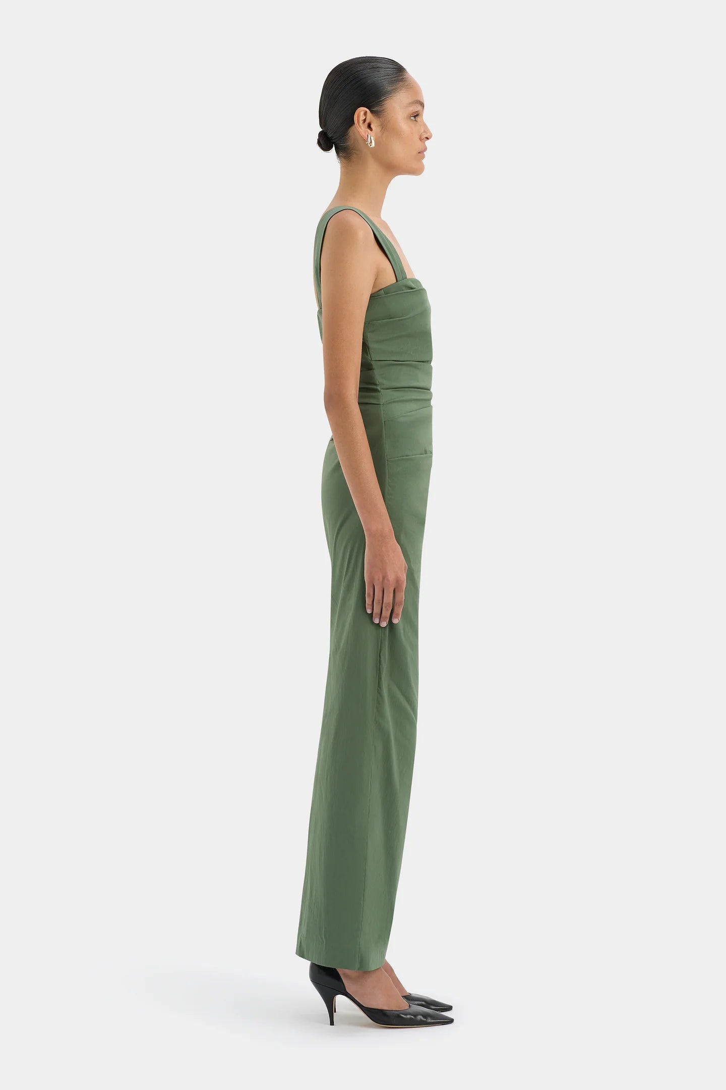 Sir Florent Balconette Gown in Forest Green