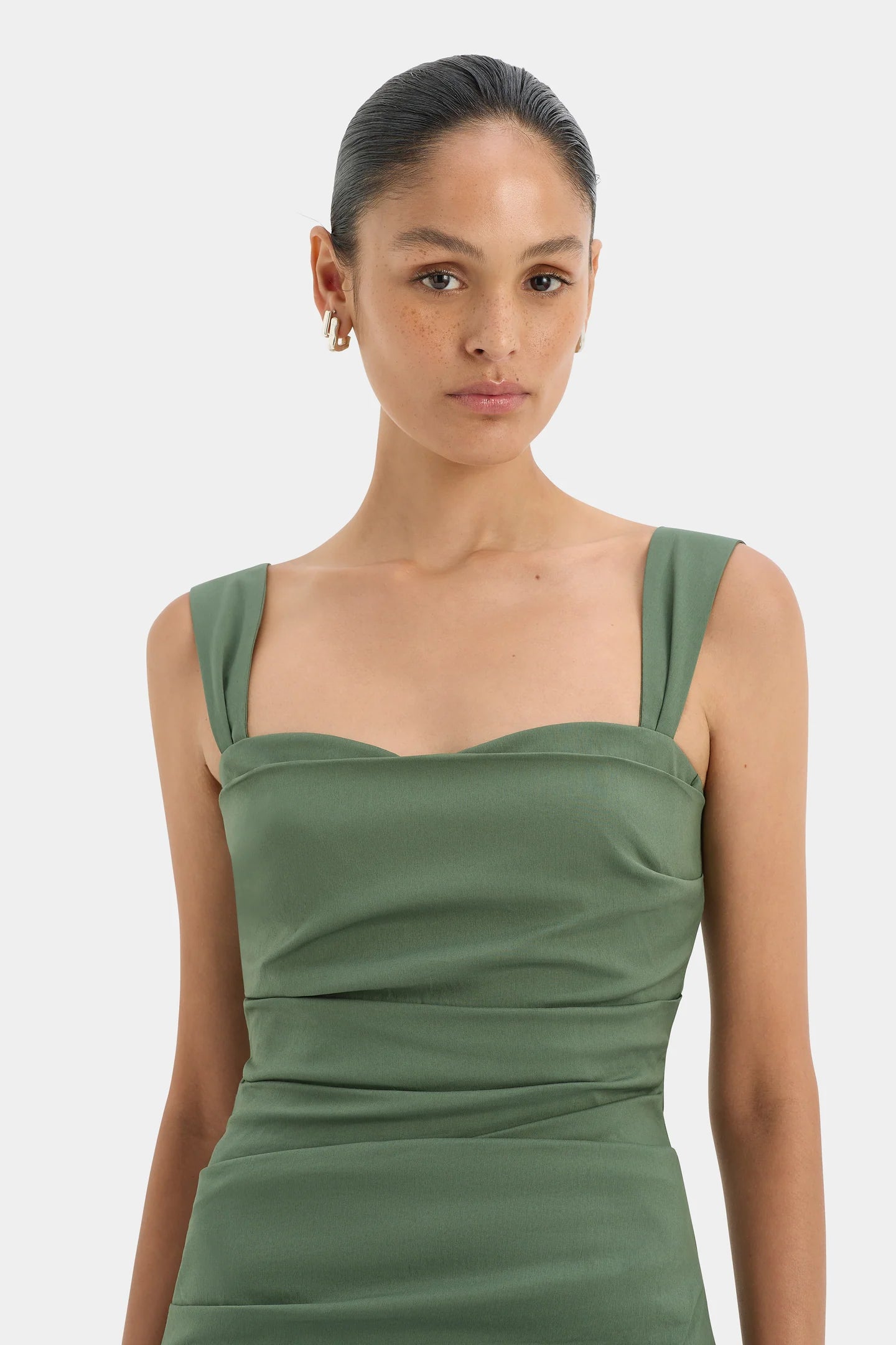 Sir Florent Balconette Gown in Forest Green