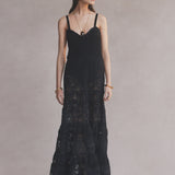 Luxe De Valentina Lucia Lace Maxi Dress in Black