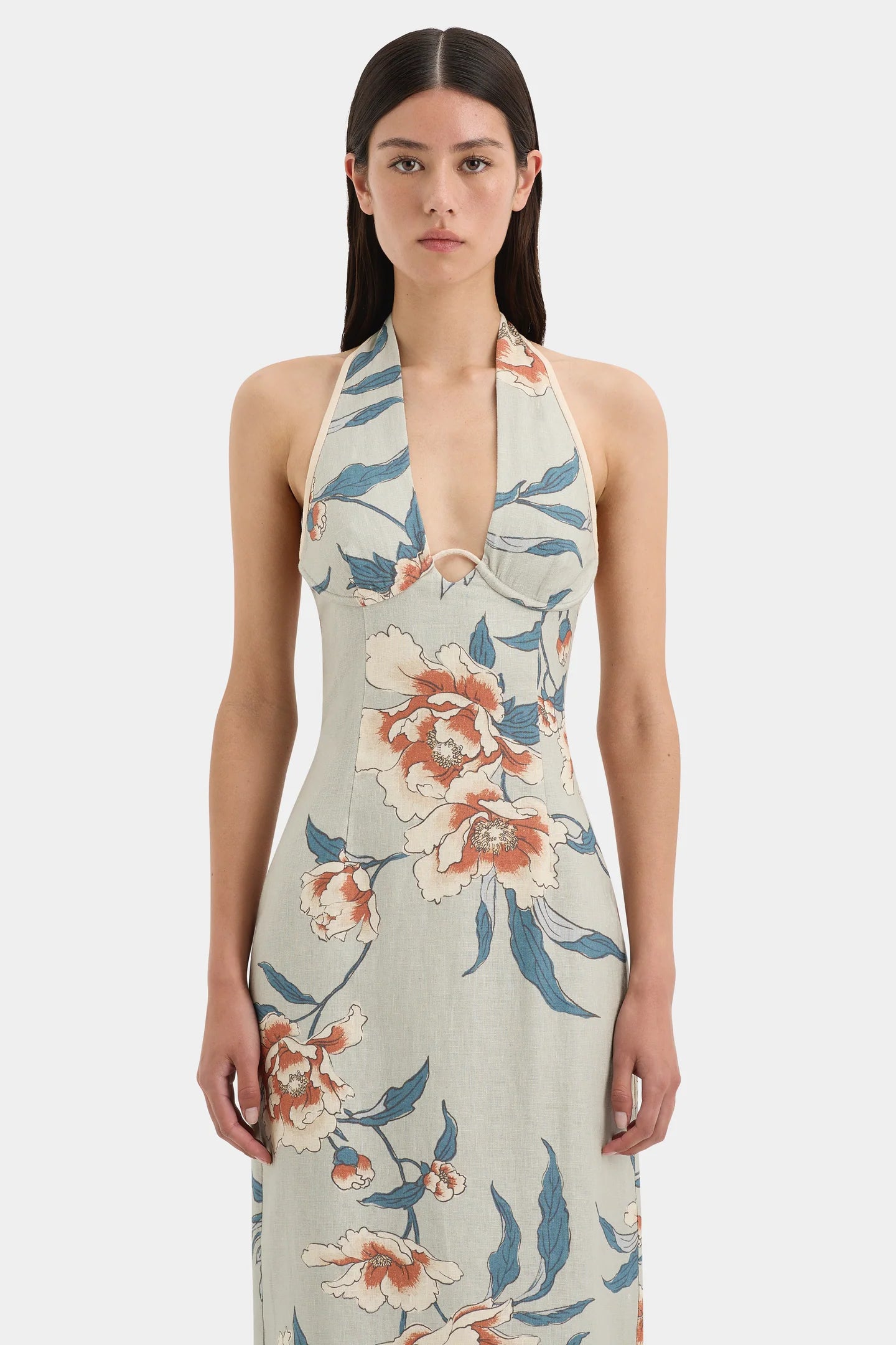 Sir Roisin Halter Midi Dress in Bloom