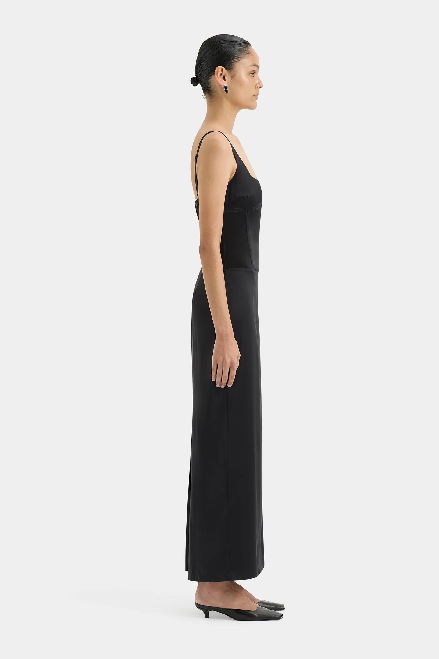 Sir Sonora Evening Midi Dress in Black