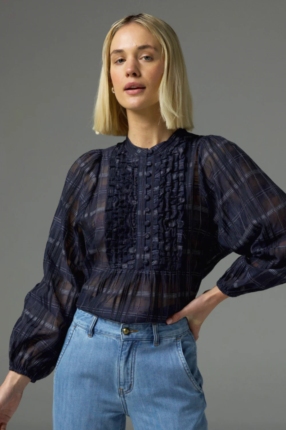 Zoe Kratzmann Passage Top in Ink Black Check