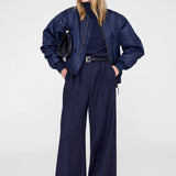 Anine Bing Leon Bomber in Midnight Blue