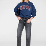 Anine Bing Trenton Sweatshirt Bing in Washed Navy