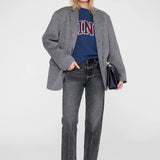Anine Bing Trenton Sweatshirt Bing in Washed Navy