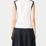 Bassike Exposed Bind Muscle Tank in White and Black