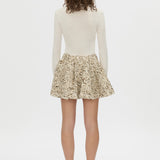 Camilla and Marc Rhys Croc Pump in Cream - styled look