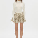 Camilla and Marc Rhys Croc Pump in Cream - side view