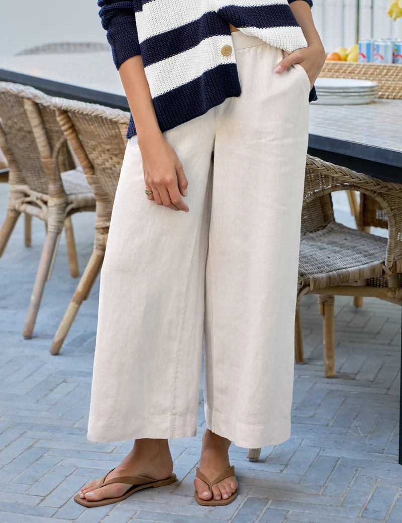Frank and Eileen Maisie Wide Leg Pullon Pant in Sand