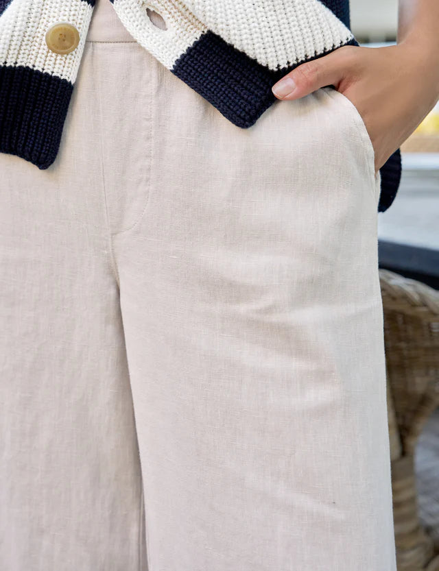 Frank and Eileen Maisie Wide Leg Pullon Pant in Sand