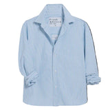 Frank and Eileen Silvio Untuckable Button Up Shirt in Classic Blue and White Stripe