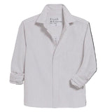Frank and Eileen Silvio Untuckable Button-Up Shirt in Tan Stripe