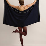 Sarah-Jane Clarke Cashmere and Pearl Scarf in French Navy