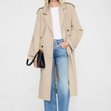 Anine Bing Rickie Maxi Trench in Beige
