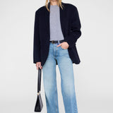 Anine Bing Quinn Blazer in  Midnight Blue Cashmere Blend