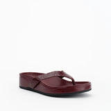 Alias Mae Akiko Flat in Burgundy Oily Crinkle Leather - side view