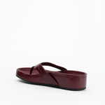 Alias Mae Akiko Flat in Burgundy Oily Crinkle Leather - detail view