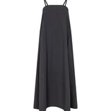 Bassike Crushed Cotton Parachute Dress in Washed Black
