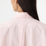 Bassike Crushed Cotton Shirt Dress in Soft Pink