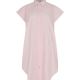 Bassike Crushed Cotton Shirt Dress in Soft Pink