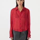 Bassike Polka Dot Classic Shirt in Red and Black