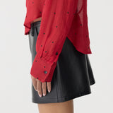 Bassike Polka Dot Classic Shirt in Red and Black
