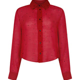Bassike Polka Dot Classic Shirt in Red and Black