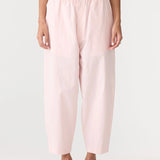 Bassike Crushed Cotton Summer Pant in Soft Pink