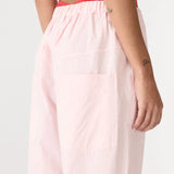 Bassike Crushed Cotton Summer Pant in Soft Pink