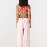 Bassike Crushed Cotton Summer Pant in Soft Pink